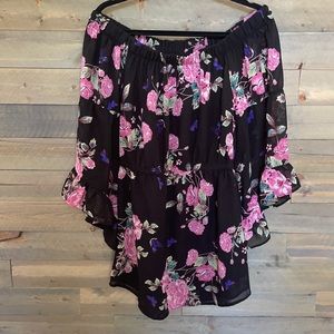 Drape sleeve off the shoulder dress